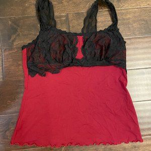 Red & Black Lace Camisole - Hanky Panky